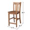 Whitewood Industries Solid Wood San Remo Counter Height Dining Stool - 24" Seat Height S42-102 - alternate 8